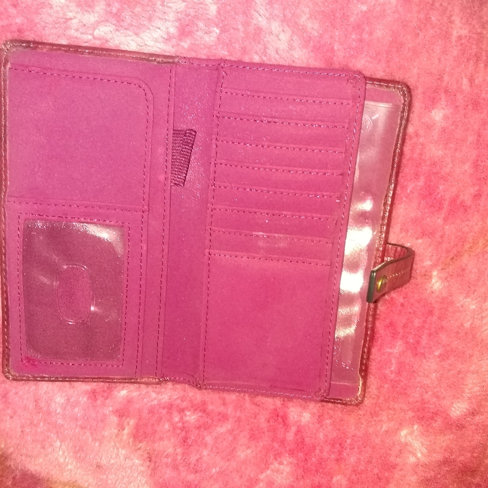 Fossil Leather Wallet Rustic Red - image 3